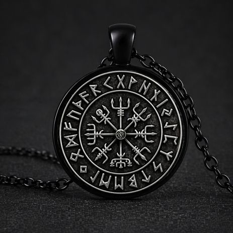 Кулон подвеска Вегвизир Рунический компас шлем ужаса амулет оберег Vegvisir