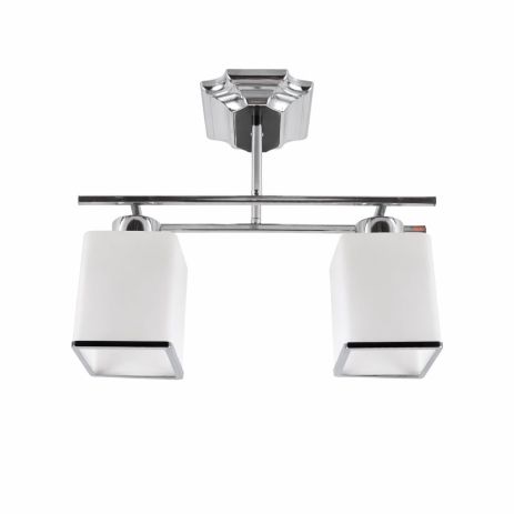 Стельова люстра VALESO LX9080-2, 2 плафони, метал + скло, хром, E27, 60W