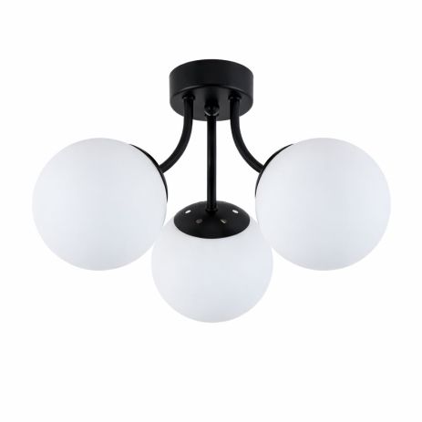 Потолочная люстра VALESO DN19-3, 3 плафона, металл + стекло, чёрный, E27, 60W