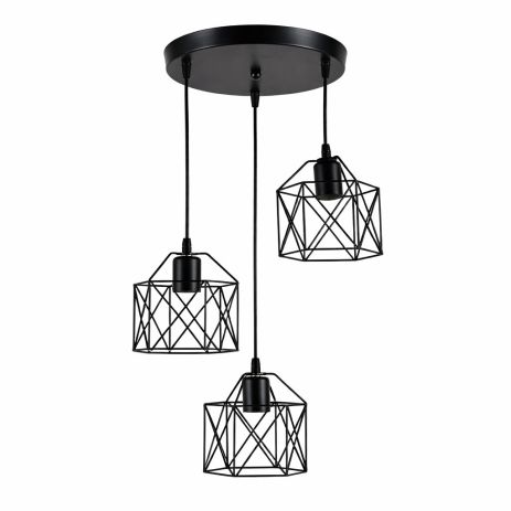 Стельова люстра VALESO CD502-3, 3 плафони, метал, чорний, E27, 60W