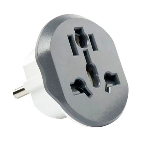Мережевий адаптер-перехідник EU to UK/US/UA/SA 16A 100-250V ABS White-Gray