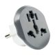 Мережевий адаптер-перехідник EU to UK/US/UA/SA 16A 100-250V ABS White-Gray