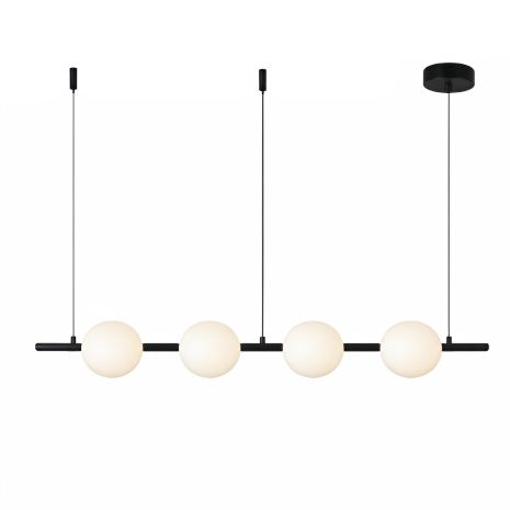 Потолочная LED люстра VALESO G5105-4, металл + акрил, чёрный, 64W, 4000Lm, CCT