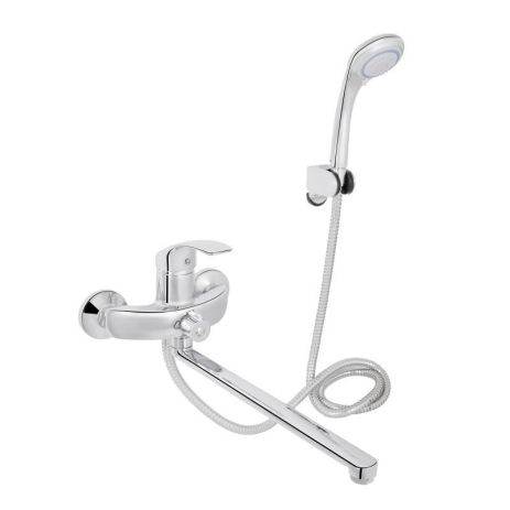 Змішувач для ванни Lidz Mars 005 з поворотним виливом та душовим гарнітуром, LDMAR005CRM34853 Chrome