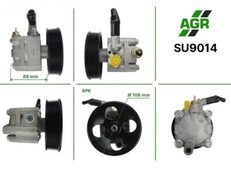 Насос ГУР с механическим приводом, новый, SUBARU TRIBECA 05-, AGR (SU9014)