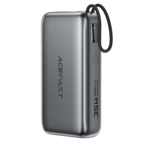 Повербанк ACEFAST M32 PD fast charging power bank with telescopic cable 10000mAh |1Type-C, PD/QC, 35W/3A| grey