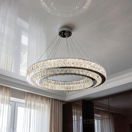 Подвесная люстра в гостиную Diasha 152W до 25 м² цвет Хром 575/800+620HR