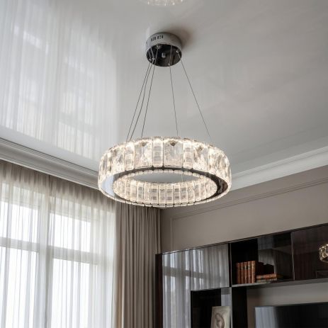 Круглая люстра подвес Diasha 55W до 12 м² цвет Хром 585/500HR