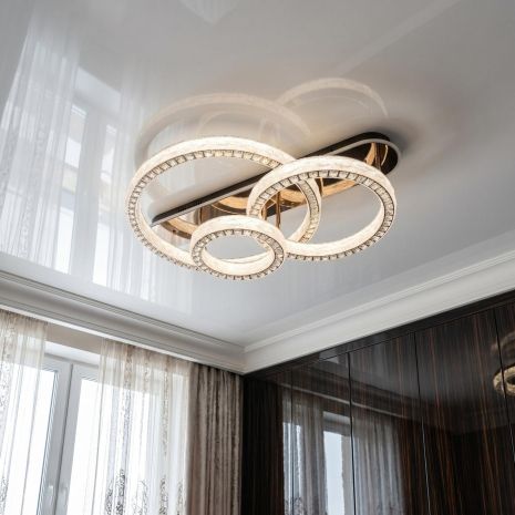 Хрустальная люстра с пультом Diasha 200W до 35 м² цвет Золото 663/800+600+400GD