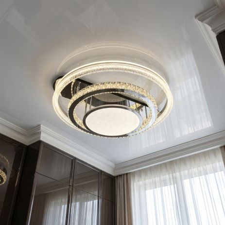 Современная хрустальная люстра Diasha 195W до 30 м² цвет 8818/800+600+400