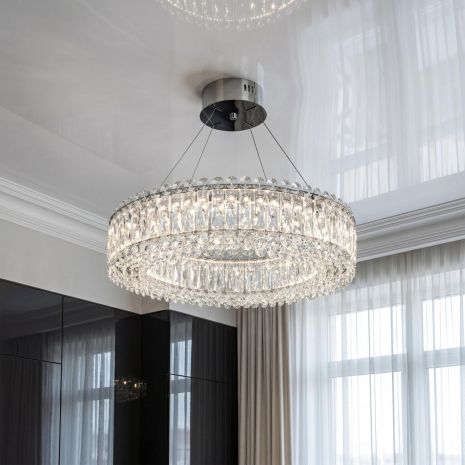 Хрустальная люстра подвес Diasha 55W до 12 м² цвет Хром 8693-600CH