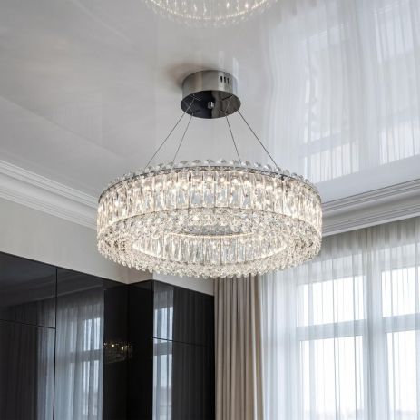 Хрустальная люстра подвес Diasha 55W до 12 м² цвет Хром 8693-600CH