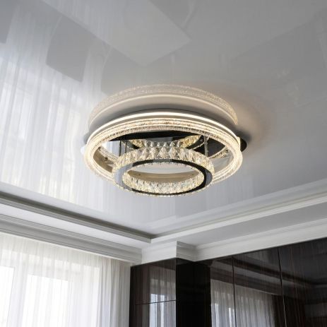 Круглая люстра хрустальная Diasha 120W до 20 м² цвет 8811/600+400A