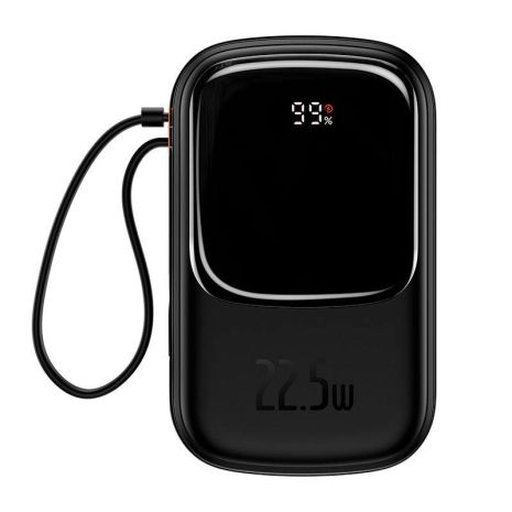 Повербанк BASEUS Qpow Pro Digital Display 20000mAh (USB-Type-C/Lightning, 22.5W/5A, PD/QC) black