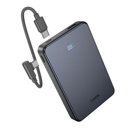 Повербанк HOCO J170 Starlight PD fully compatible power bank with cable 10000mAh |1USB/2Type-C, 22.5W/3A, PD/QC| grey
