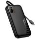 Повербанк HOCO Q51 Key PD power bank with telescopic cable 10000mAh |1Type-C, 20W/3A, PD/QC| black