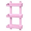 Полка 3-х ярусная прямая для ванной комнаты R-Plastic Ротанг 13300/pudra