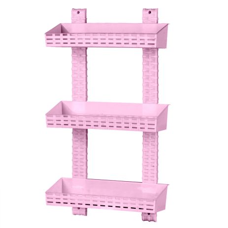 Полка 3-х ярусная прямая для ванной комнаты R-Plastic Ротанг 13300/pudra