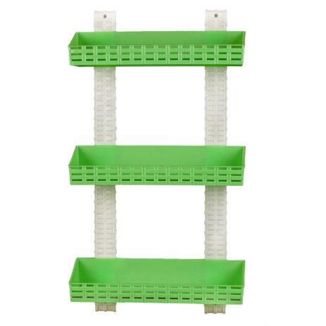 Полка 3-ярусная прямая для ванной комнаты R-Plastic Ротанг 13300/green