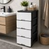 Комод на 4 шухляди 35*45*86 см R-Plastic біло-чорний