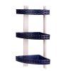 Полка угловая 3-ярусная для ванной комнаты R-Plastic Ротанг 12300/violet