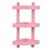 Полка угловая 3-ярусная для ванной комнаты R-Plastic Ротанг 12300/pudra