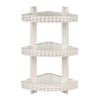 Полка угловая 3-ярусная для ванной комнаты R-Plastic Ротанг 12300/white