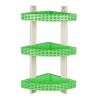 Полка угловая 3-ярусная для ванной комнаты R-Plastic Ротанг 12300/green