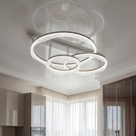 Длинная люстра потолочная Diasha 170W до 30 м² цвет Золото MX86672/400+800+600CG