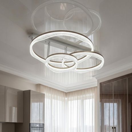 Длинная люстра потолочная Diasha 170W до 30 м² цвет Золото MX86672/400+800+600CG