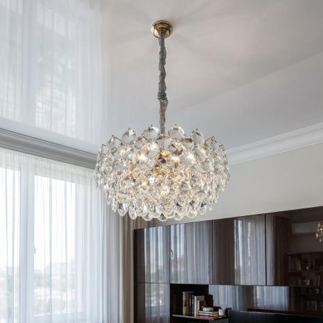 Красивая люстра с кристаллами Diasha цоколь E14 ламп 11 шт цвет Золото D980-600G