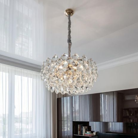 Красивая люстра с кристаллами Diasha цоколь E14 ламп 11 шт цвет Золото D980-600G