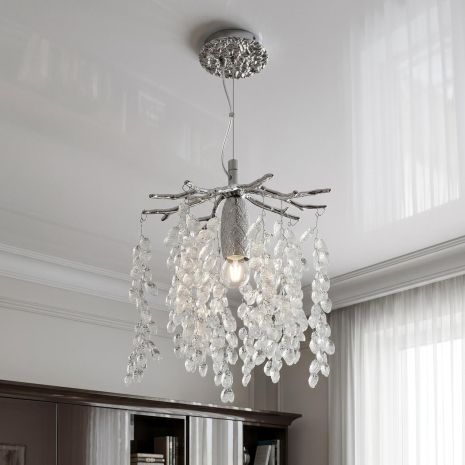 Светильник подвесной Глициния Diasha цоколь E14 ламп 1 шт цвет Хром P8088/D200HR