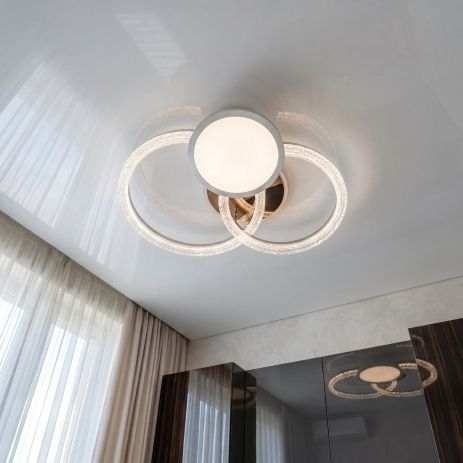 Современная люстра с кругами Diasha 95W до 20 м² цвет 8819/500+400+300