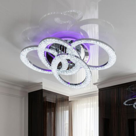 Люстра с пультом для студии Diasha 125W до 20 м² цвет Хром 5607/4L HR