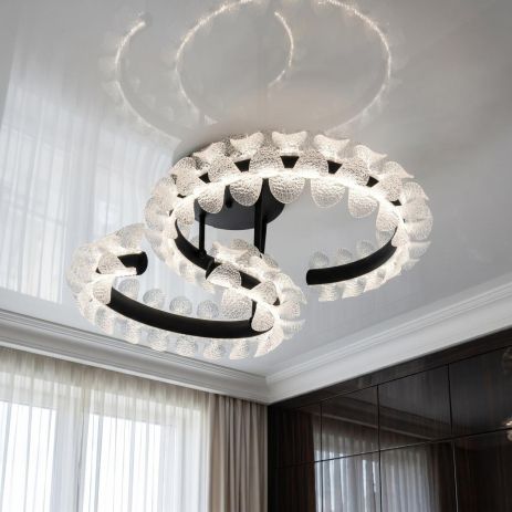 Люстра на три режима света Diasha 80W до 18 м² цвет Черный 2511/500+400BK