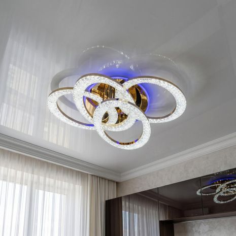 Яркая люстра в гостиную Diasha 125W до 20 м² цвет Золото 5607/4L G