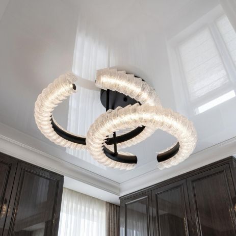 Оригинальная люстра с пультом Diasha 80W до 18 м² цвет Черный 2509/500+400BK