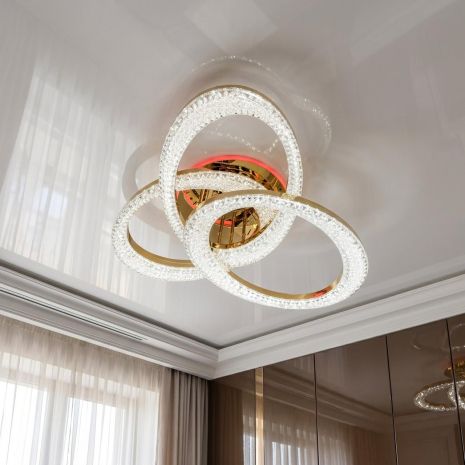 Люстра в современную комнату Diasha 82W до 18 м² цвет Золото 5607/3L G