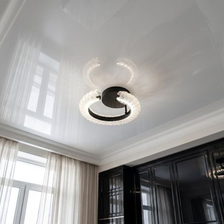 Светильник с пультом в спальню Diasha 38W до 8 м² цвет Черный 2509/400BK