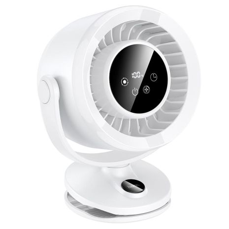 Вентилятор HOCO clip mount fan HX608 |5 Levels, 2.5.2-8h, 40dB| white