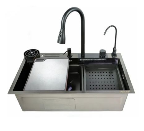 Мийка багатофункціональна Чехія ZH7546-SET-06 Micro Decor Graphite з вбудованим змішувачем з нержавіючої сталі