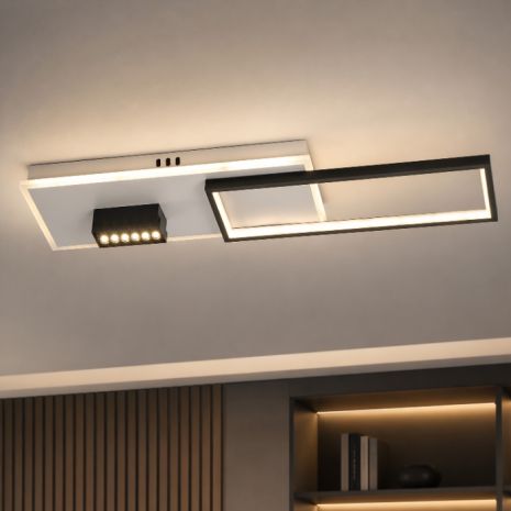 Світлодіодна пристельова люстра VALESO 2563/800, Білий+Чорний, Розмір: 800*150*100 мм, 3000K-6500K пульт: 2.4G W