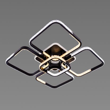 Люстра стельова світлодіодна з музичною колонкою та RGB підсвіткою для великої вітальні VALESO YZD1271 Чорний