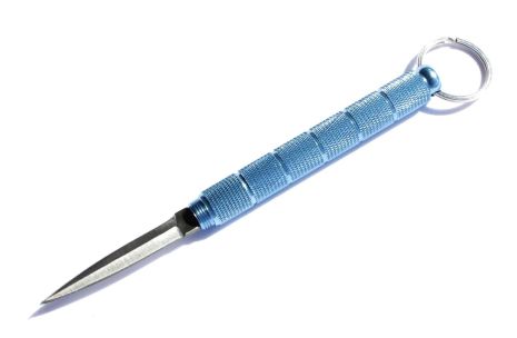 Нож - брелок резьбовой Mini Вlue со стеклобоем 11 см