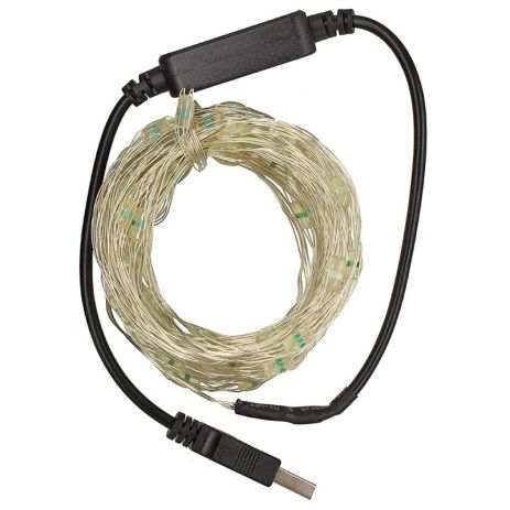 Світлодіодна гірлянда USB, мідна нитка, RGB, 20 м, 200 світлодіодів, bluetooth, керування з телефону