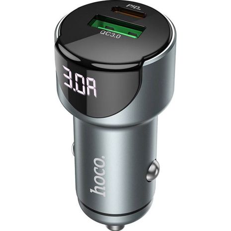 Авто Зарядний пристрій Hoco Z42 PD20W+QC 3.0 Сірий