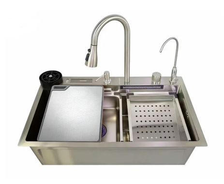 Мойка многофункциональная Чехия ZH7546-SET-06 Decor SS Color со встроенным смесителем из нержавеющей стали