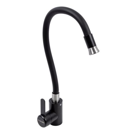 Смеситель кухонный VALESO KT 90, гибкий, черный матовый