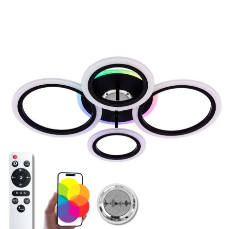 Люстра стельова світлодіодна з музичною колонкою та RGB підсвіткою для спальні та дитячої VALESO YZD1270